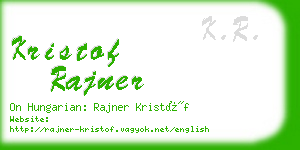 kristof rajner business card